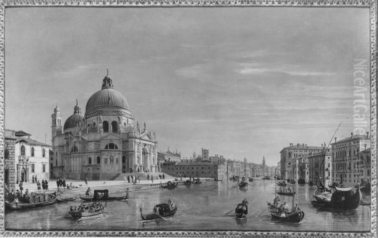 Blick auf S. Maria della Salute und den Canal Grande Oil Painting by (circle of) Wittel, Gaspar van (Vanvitelli)