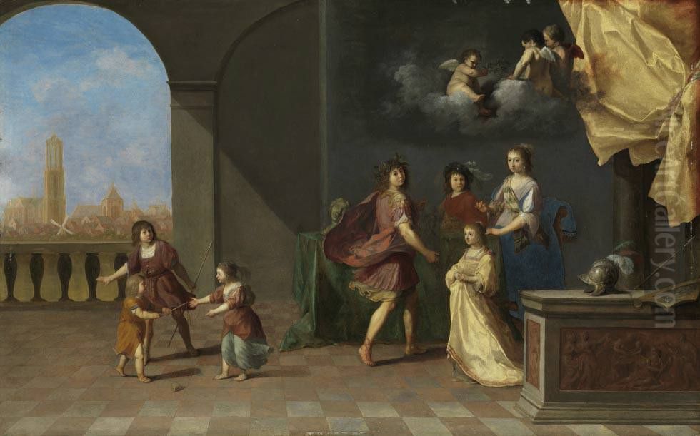 Die Kinder von Friedrich V. von der Pfalz und Elisabeth Stuart Oil Painting by Cornelius van Poelenburgh