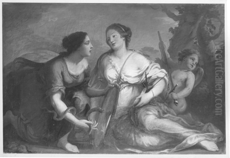Iustitia und Prudentia Oil Painting by Johann Jakob Dorner the Elder