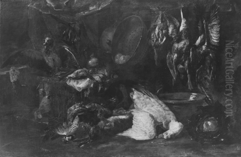 Totes Federwild Oil Painting by Pieter Boel