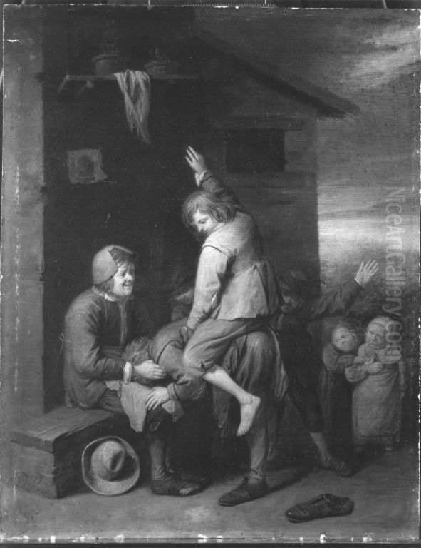 Spielende Gassenjungen Oil Painting by David Ryckaert III