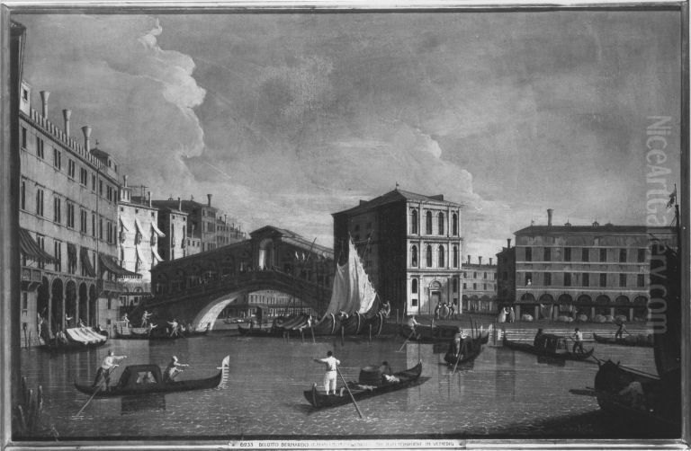 Rialto Oil Painting by Canaletto
