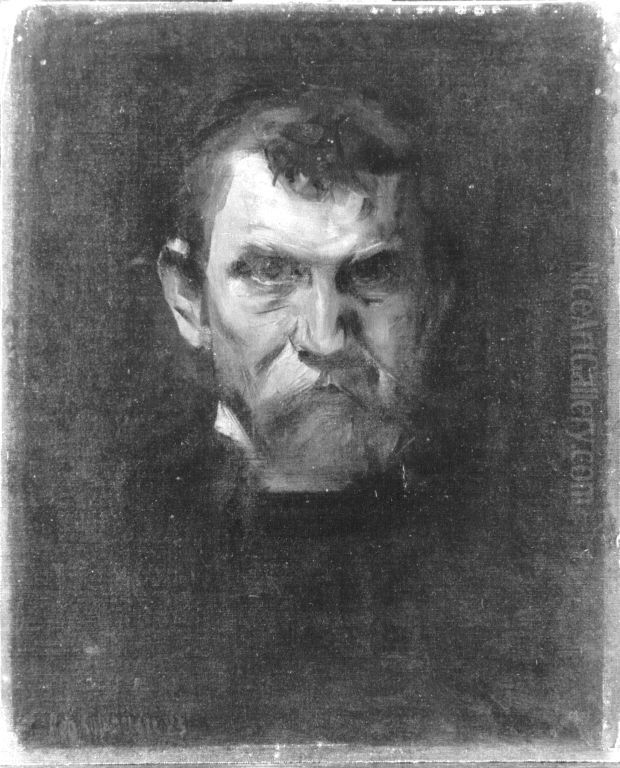 Mannerkopf Oil Painting by Leo Samberger