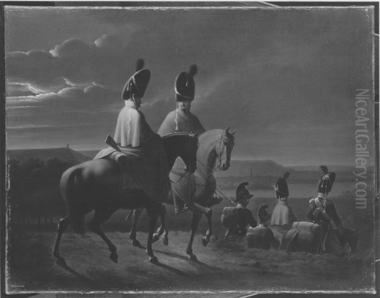 Reiter in der Nacht Oil Painting by Johann Baptist Seele