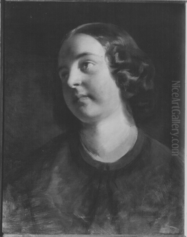 Studienkopf eines jungen Madchens Oil Painting by Friedrich von Amerling