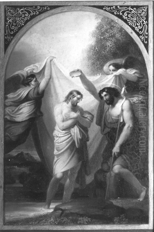 Taufe Christi Oil Painting by Robert Von Langer