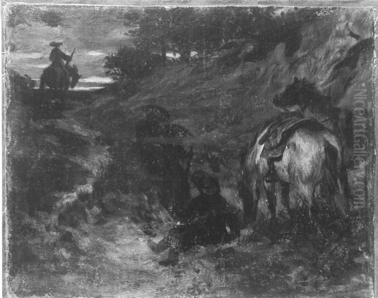 Vorposten Oil Painting by Wilhelm Lindenschmit the Younger