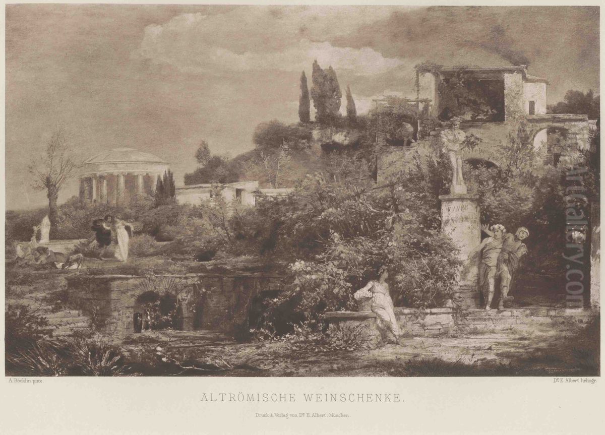 Altromische Weinschenke Oil Painting by Arnold Bocklin