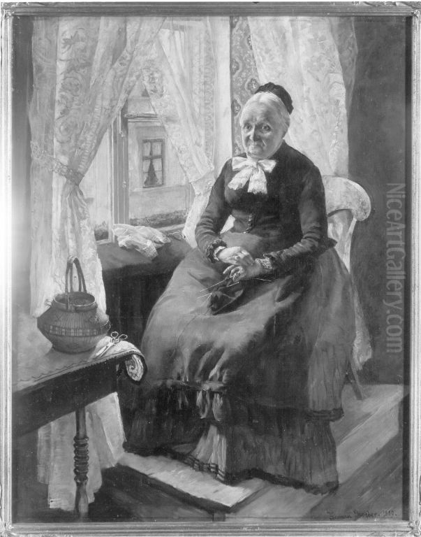 Bildnis der Grossmutter Groeber Oil Painting by Hermann Groeber