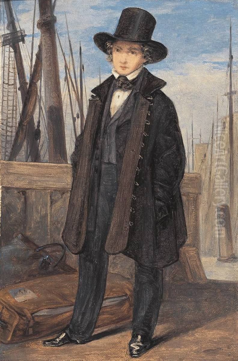 Richard Kersting am Hafenpier Oil Painting by Georg Friedrich Kersting