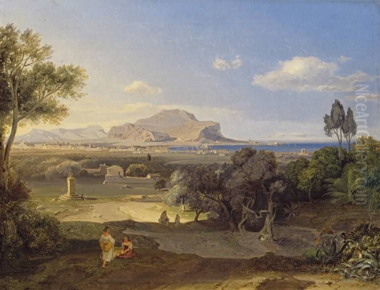 Palermo mit dem Monte Pellegrino Oil Painting by Carl Rottmann