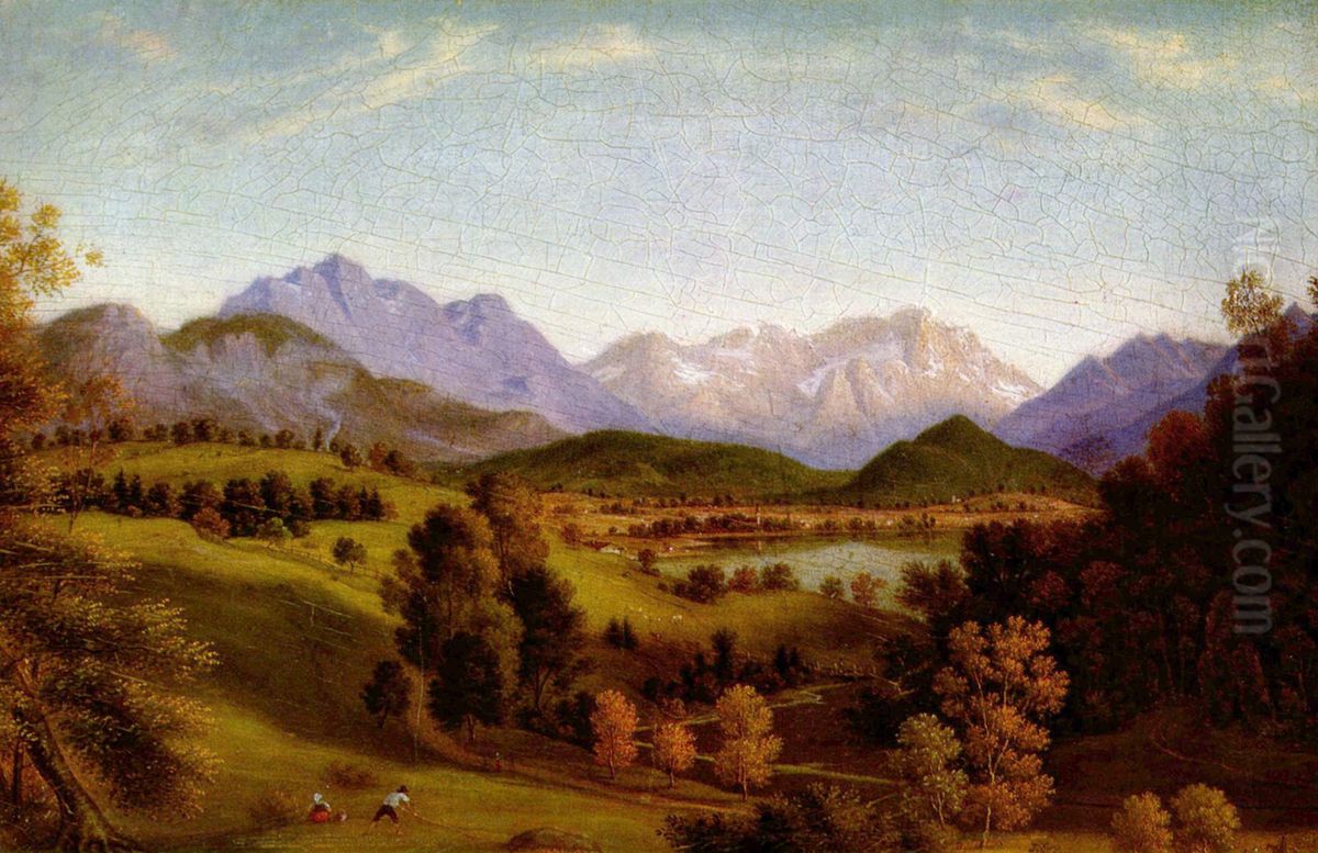 Loisachtal Oil Painting by Friedrich von Olivier