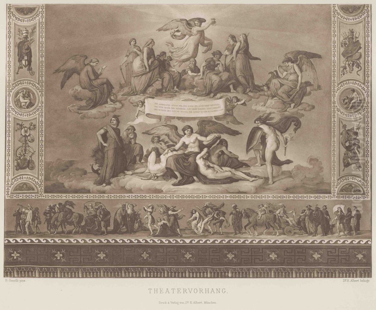 Theatervorhang Oil Painting by Bonaventura Genelli