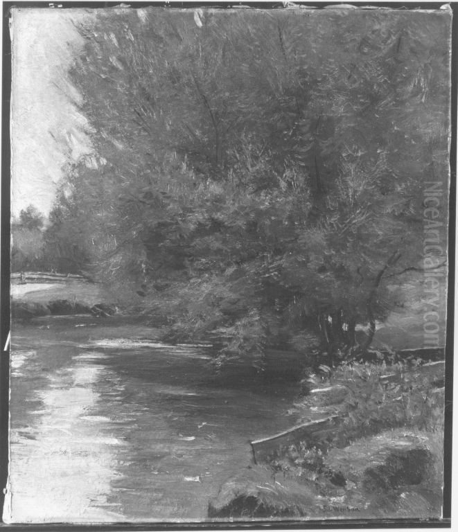 Weiden am Bach Oil Painting by Sion Longley Wenban