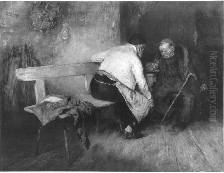 Weinhandel Oil Painting by Edmund Harburger