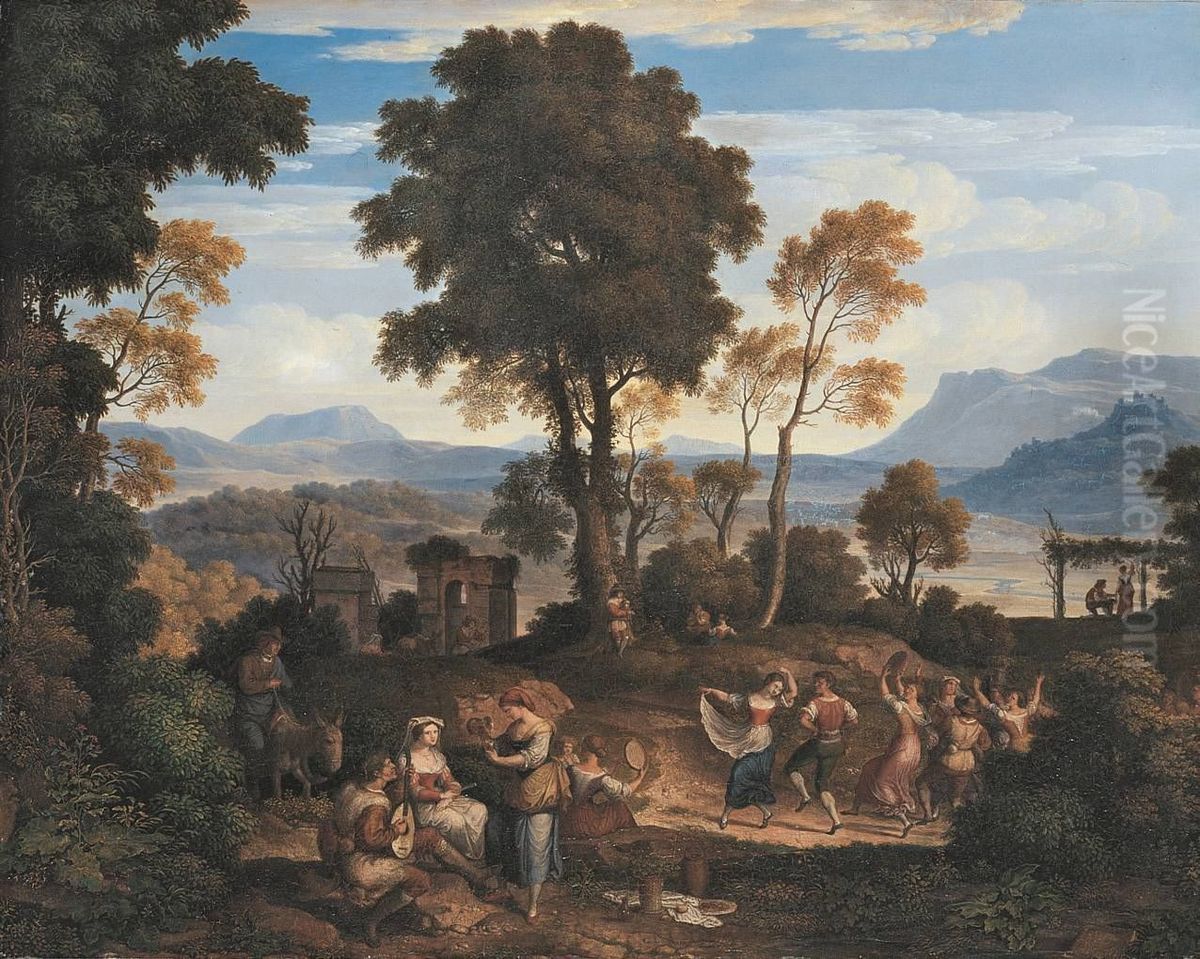 Winzerfest bei Olevano Oil Painting by Joseph Anton Koch