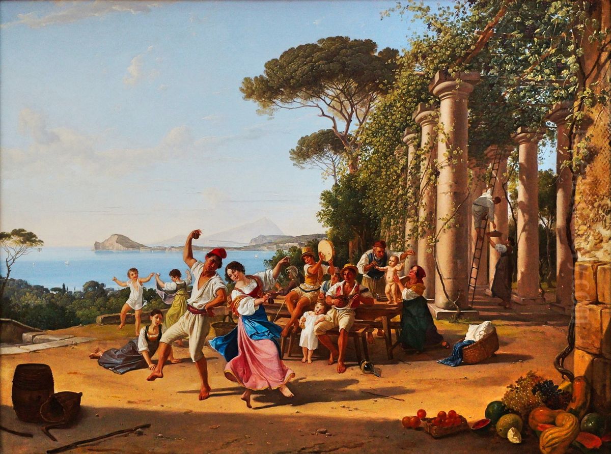 Country festival near Pozzuoli Oil Painting by Franz Ludwig Catel