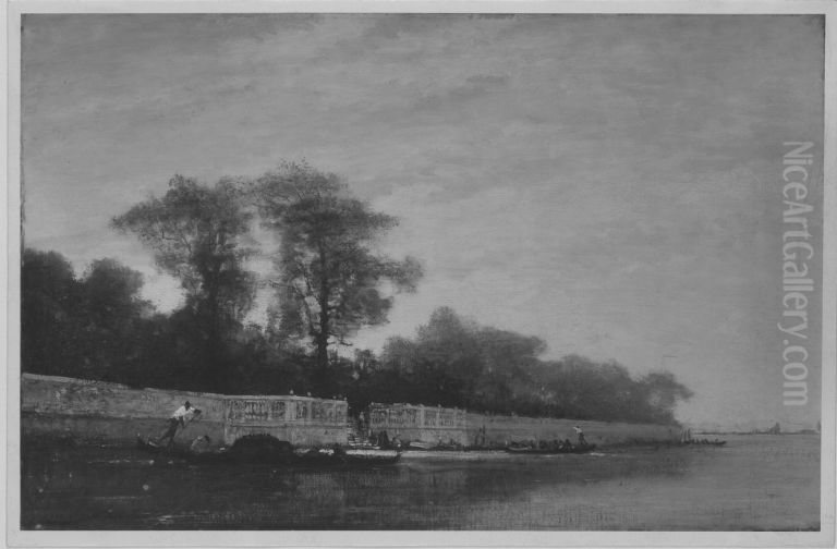 Die Giardini Pubblici in Venedig Oil Painting by Felix Ziem