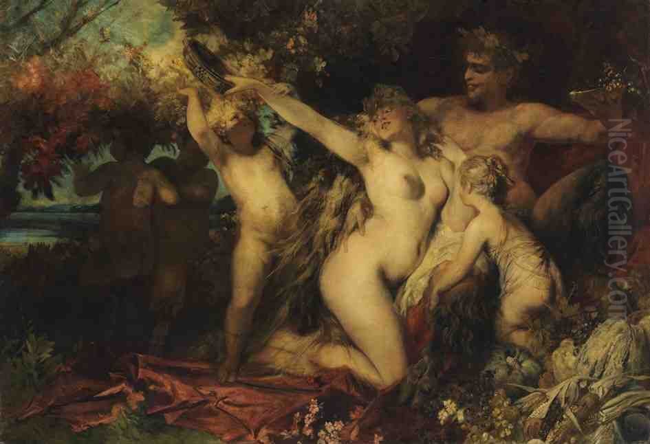 Bacchantengruppe Oil Painting by Hans Makart