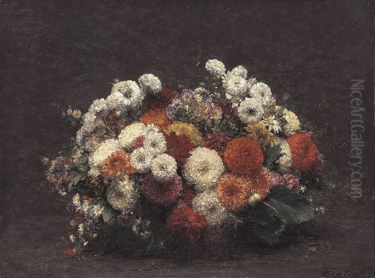 Blumenstillleben Oil Painting by Henri Fantin-Latour