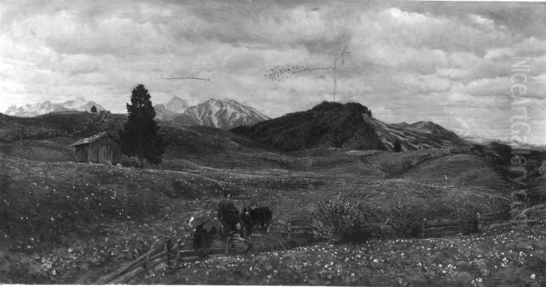 Bayerische Vorgebirgslandschaft Oil Painting by Erich Kuithan