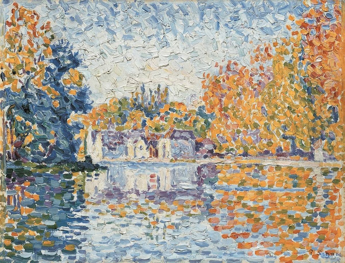 Die Seine bei Samois (Studie) Oil Painting by Paul Signac