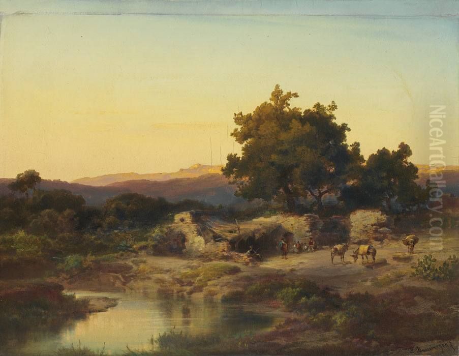 Gegend bei Granada Oil Painting by Fritz Bamberger