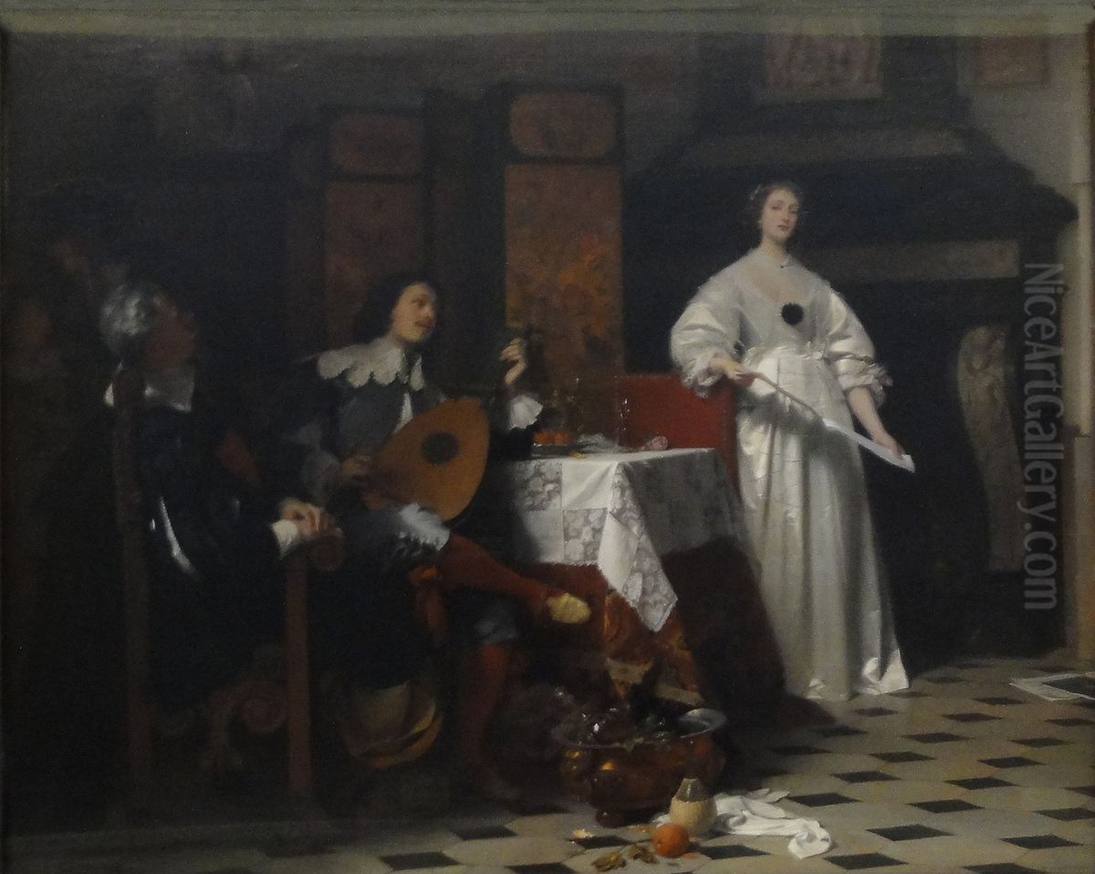 Nach Tisch Oil Painting by Arthur von Ramberg