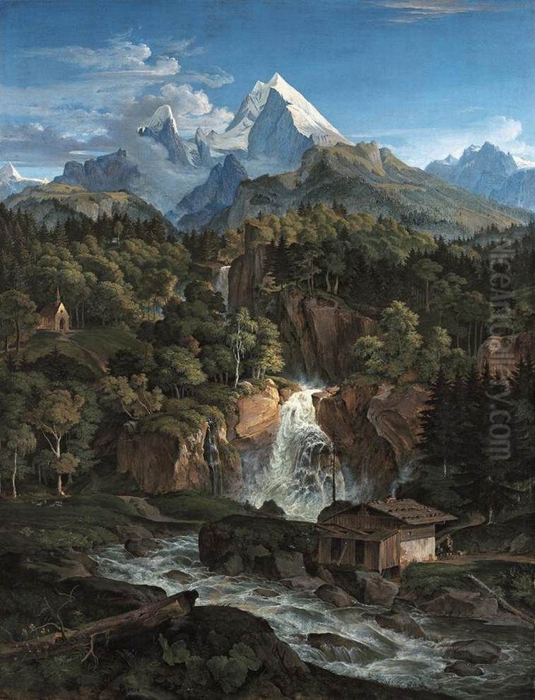 Watzmann Oil Painting by Ludwig Richter