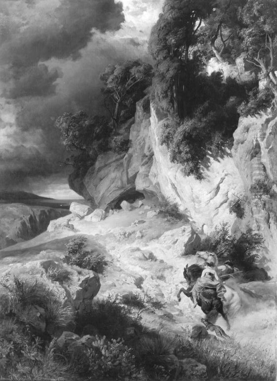 Dido und Aeneas Oil Painting by Edmund Friedrich Kanoldt