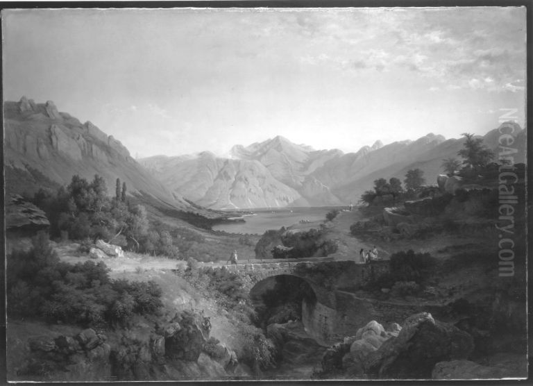 Die Bucht von Cattaro Oil Painting by Louis Gurlitt