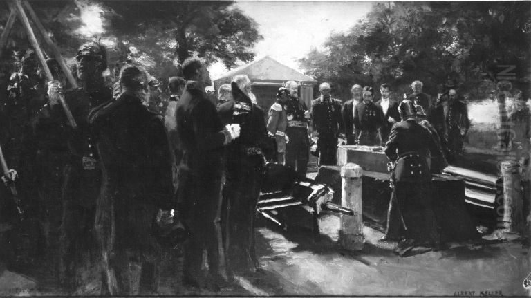 Die Uberfuhrung der Leiche von La Tour d'Auvergne Oil Painting by Albert von Keller