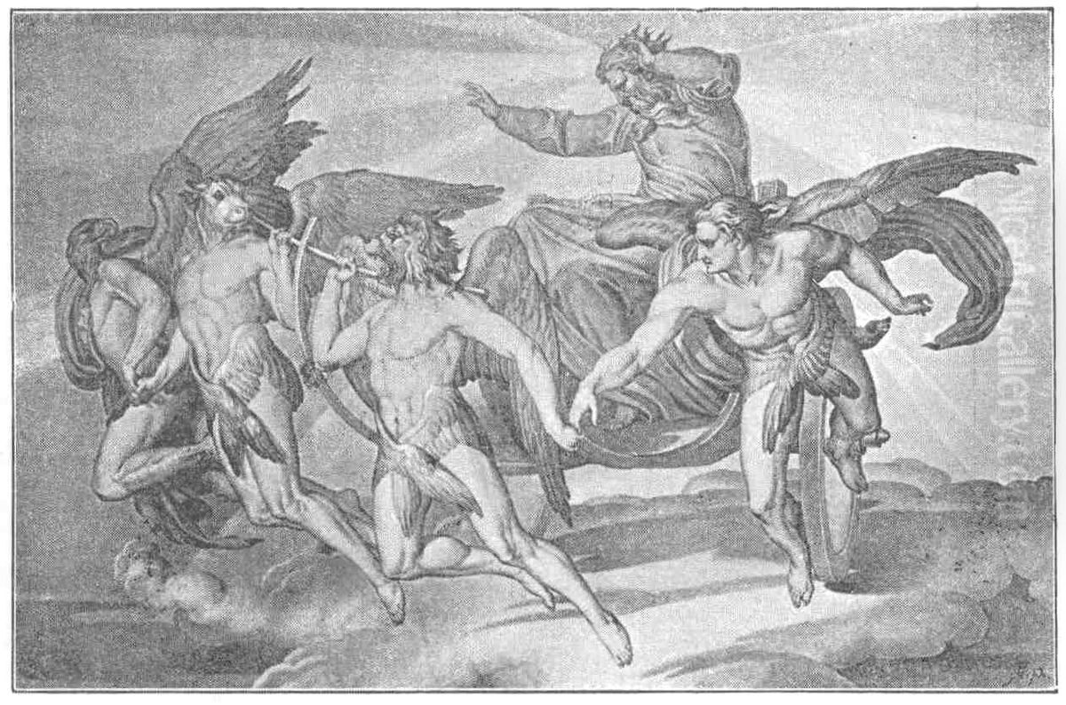 Vision des Ezechiel Oil Painting by Bonaventura Genelli