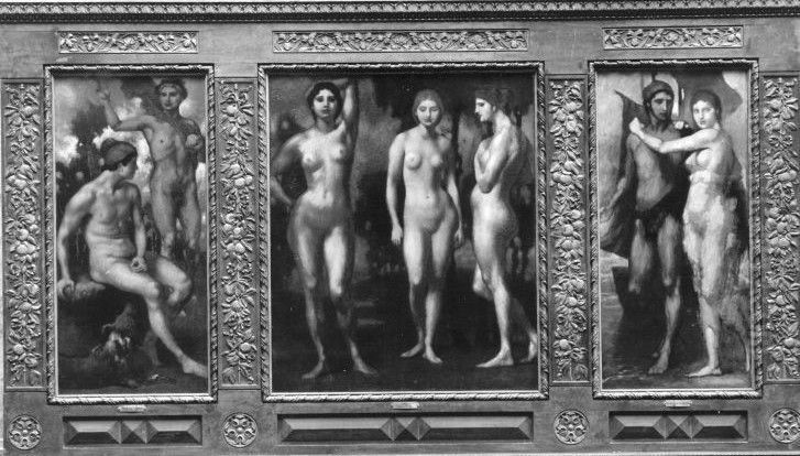 Das Urteil des Paris (Triptychon) Oil Painting by Carl Freiherr von Pidoll zu Quintenbach