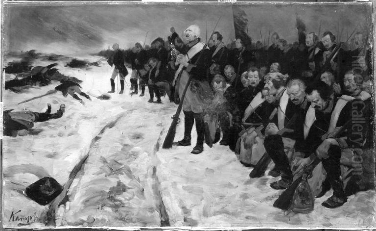 Der Choral von Leuthen Oil Painting by Arthur Kampf