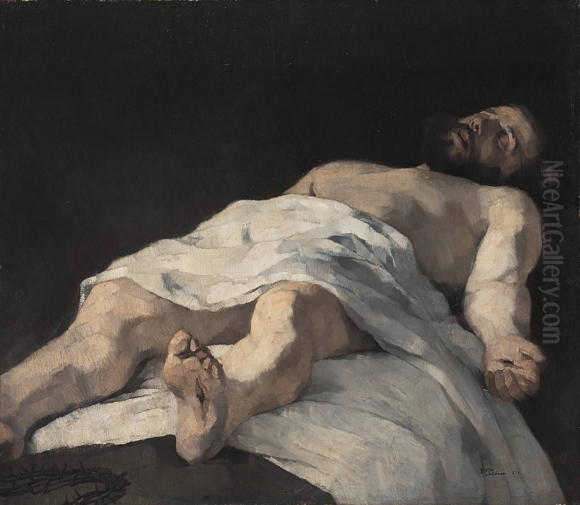 Christus im Grab II Oil Painting by Wilhelm Heinrich Trutbner