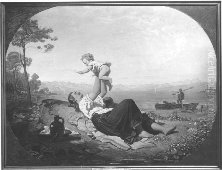 Mutterliebe Oil Painting by Philipp Foltz