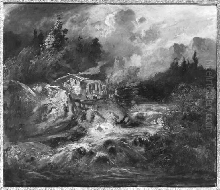 Gewitter im Gebirge Oil Painting by Adolf Heinrich Lier