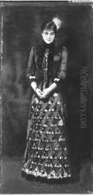 Irene von Keller, die Frau des Kunstlers Oil Painting by Albert von Keller