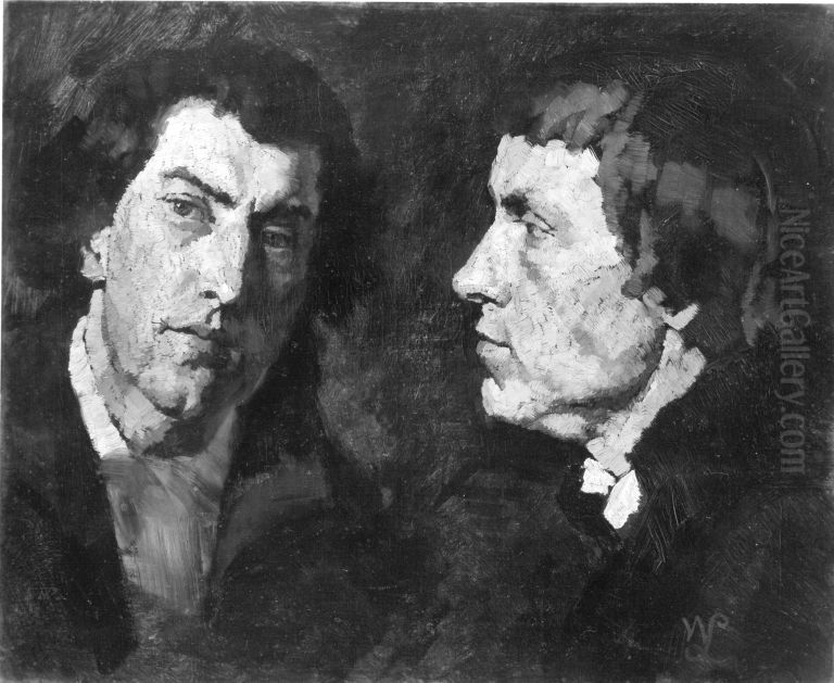 Jonas und Zwingli Oil Painting by Wilhelm Lindenschmit the Younger