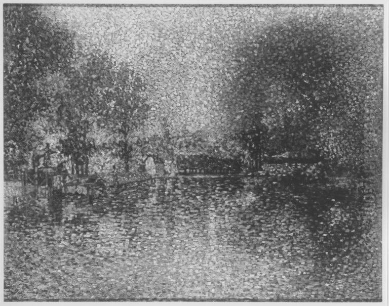 Samois, Seine Landscape Oil Painting by Paul Signac