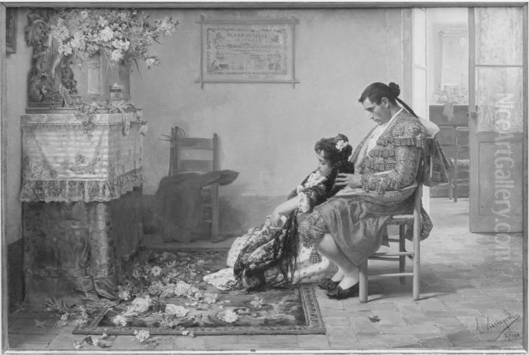 Vor dem Stierkampf Oil Painting by Salvador Viniegra