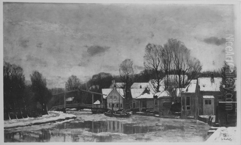 Winternachmittag Oil Painting by Nicolaas Bastert