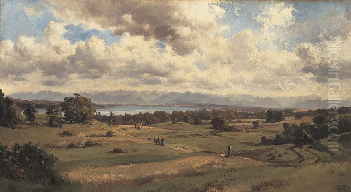 Sommerlandschaft am Starnberger See Oil Painting by Adolf Heinrich Lier