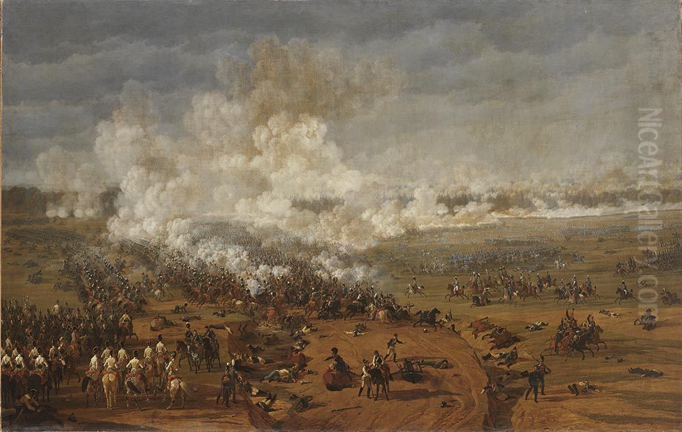 Am dritten Tag der Schlacht bei Hanau (Schlachtenzyklus) Oil Painting by Wilhelm von Kobell (1766-1853)