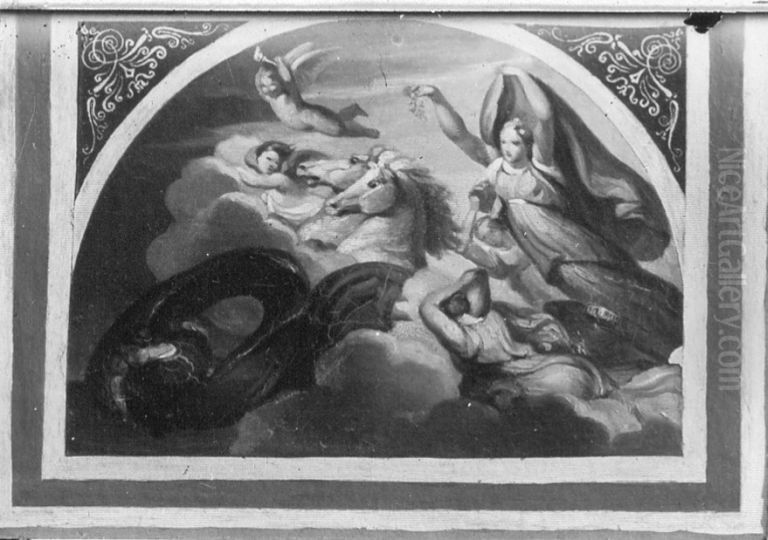 Aurora besiegt die Nacht (Olskizze) Oil Painting by Robert Von Langer