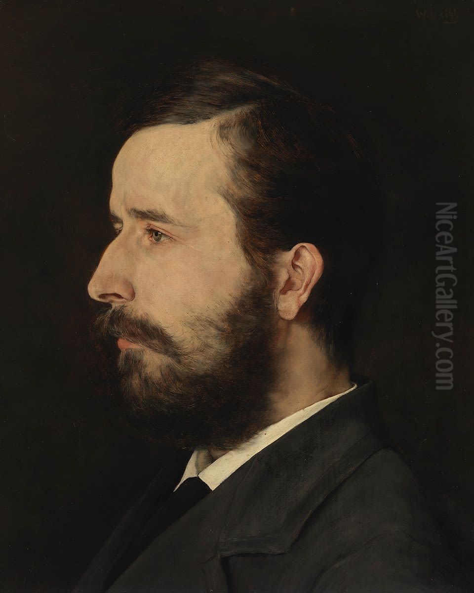 The painter Jean Paul Selinger Oil Painting by Wilhelm Leibl