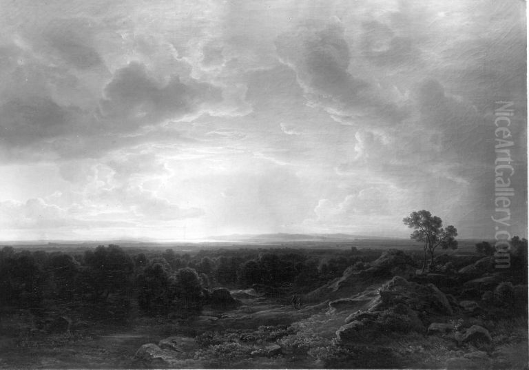 Die Heide bei Saint-Hippolyte im Elsass am Fuss der Vogesen Oil Painting by Christian Morgenstern