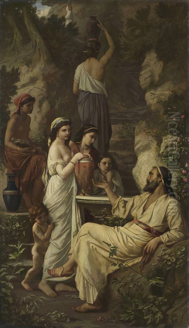 Hafezat the well Oil Painting by Anselm Friedrich Feuerbach