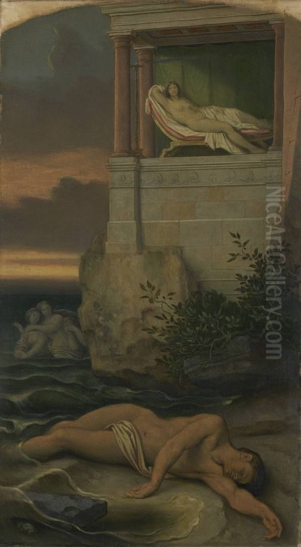 Hero und Leander Oil Painting by Moritz von Schwind